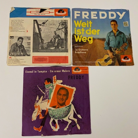 Lot of Freddy Quinn 45 RPM Vinyl Paloma Weit Its Der Wet Einmal In Tampico VG - Picture 2 of 4